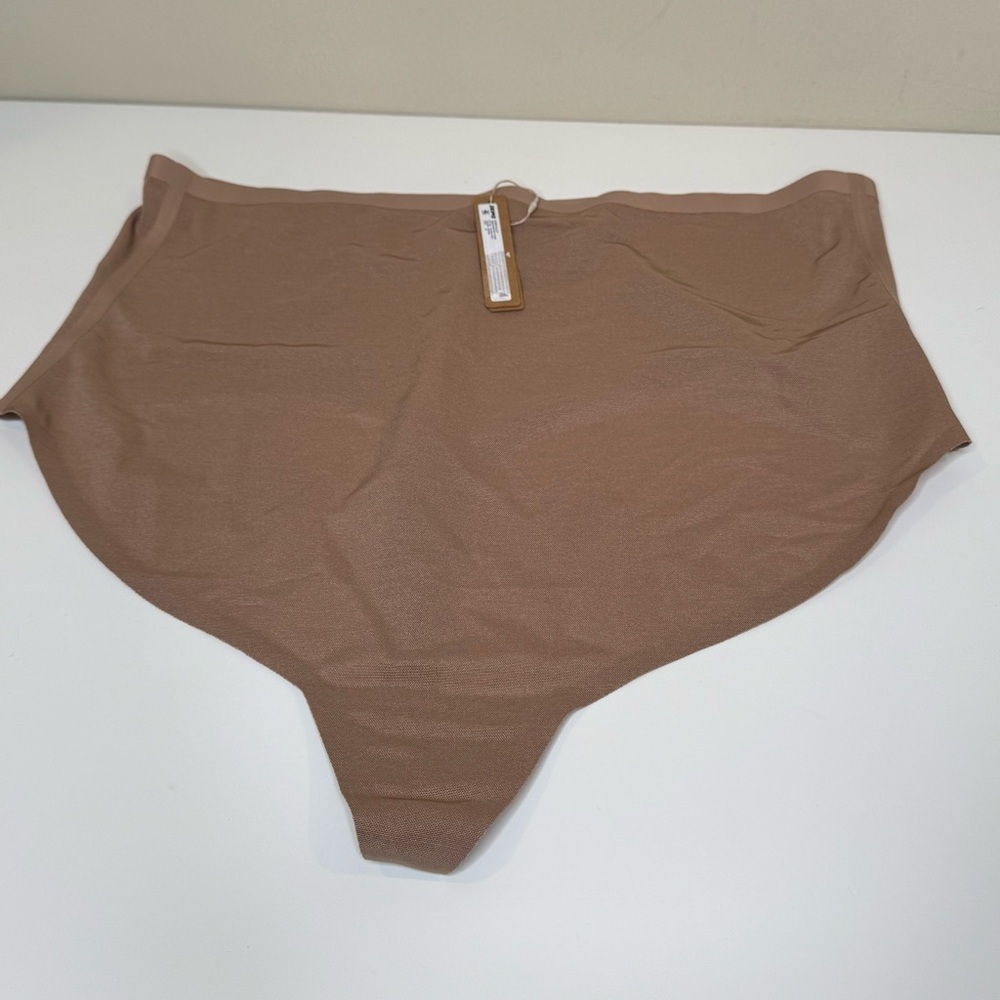 SKIMS Cocoa Sheer Sculpt High Waisted Thong Size 4X